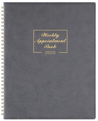 Terminkalender 2025 - Januar 2025 bis Dezember 2025 mit Zeiten, Terminkalender 2025 A4 Wochenansicht, Stundenplaner in 15 Minuten, 21,8 x 29 cm, weicher Ledereinband