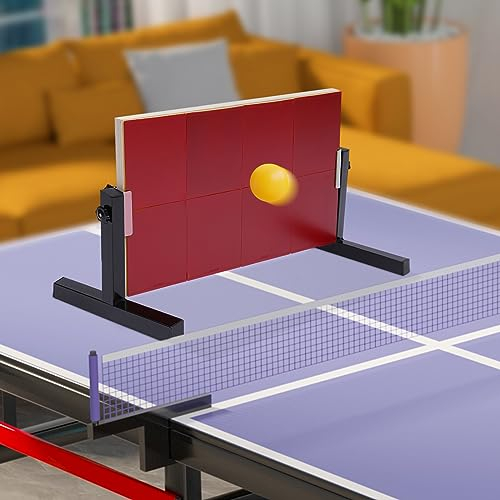 Pro Tischtennis Returnbrett Ping-Pong RüCksprungbrett Returnboard Return TrainingsgeräT Rebound Board Indoor Rot Tischtennisplatte Tisch Sparring FüR Selbst Training Countertop Mit Roten Gummis