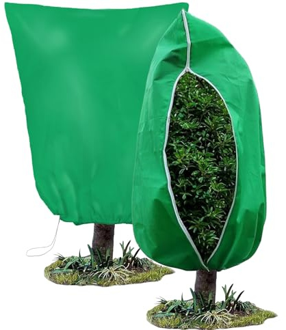 Protección invernal contra heladas para plantas, palmeras, jardín, fieltro de invierno, saco de protección para plantas, con cremallera, protección de invierno para plantas en macetas, resistente al