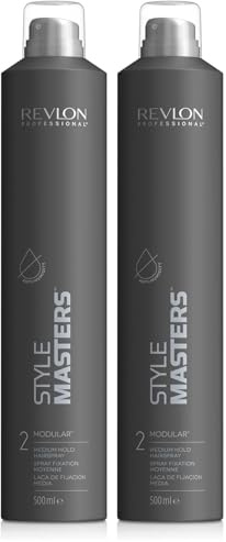 STYLE MASTERS Modular Haarspray, 500 ml, Stylingspray für alle Haartypen, Haarprodukt mit mittelstarkem Halt, Styling für ein natürliches Finish & optimale Ergebnisse (Packung mit 2)