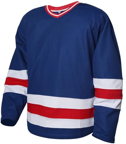 Blank Ice Hockey Practice Jerseys for Men Lightweight Training League Jersey(NavyB, Large)