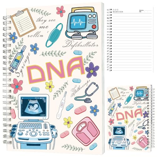 INFUNLY Sonographer Gifts Spiral Notebook 5.5x8.3 Sonography Nursing Notebook Journal Ultrasound Tech Gifts Journal for Writing Healthcare Coil Bound Notebook for Note Medical Office School Supplies