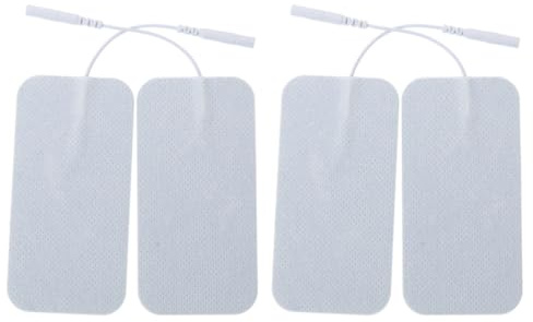 Parliky Almohadillas de Electrodos Autoadhesivas y Estimulación Muscular Portátil de Hidrogel Conductivo y Tela No Tejida, 4 Piezas para Masaje Eléctrico