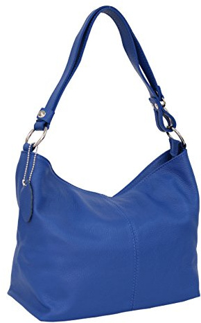 AMBRA Moda GL005 - Borsa con tracolla, borsa a mano in pelle, borsa a spalla, hobo bag da donna (bluette)