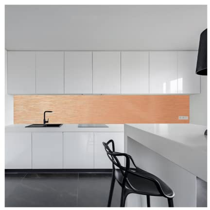 KeraBad Küchenrückwand aus Aluverbund, Spritzschutz Küche, 3mm dick, Kupfer-Gebürstet 60x220cm