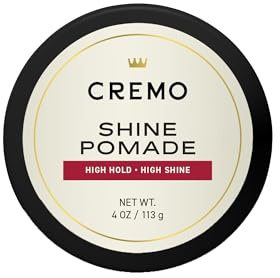 Cremo Hair Pomade for Men - Premium Barber Grade Pomade, High Hold & Shine, Hair Styling, 4 Oz