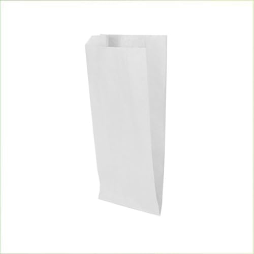 Palucart 1000 Sacchetti di Carta per Alimenti colore Bianco, misura 14x30 cm, Buste in carta Kraft per Trasporto di Cibi e Oggetti
