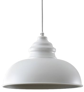 Lindby Pendelleuchte Cliona (Retro, Vintage Antik) in Weiß aus Metall (1 flammig E27) - Deckenlampe Esstischlampe Hängelampe Hängeleuchte Wohnzimmerleuchte