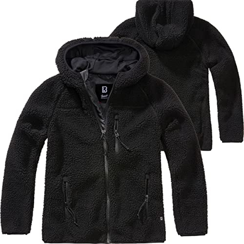 Brandit Women Teddyfleece Jacket Hooded, Farbe: black, Größe: XXL
