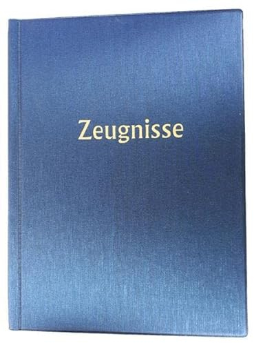 ADINA Hochwertige Zeugnismappe A4 mit 10 Hüllen (blau-metallic)