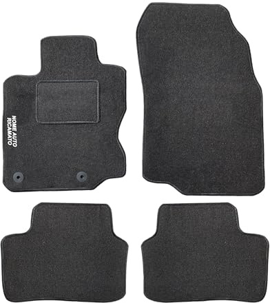 Auto Accessori Lupex | Juego de 4 Alfombrillas de Coche compatibles con Kadjar (2015-2022) con 2 Clips de fijación | Alfombras moldeadas de moqueta con Bordado en el Lado del Conductor