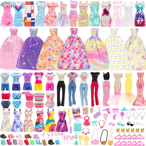 Miunana 22 Ropas Vestidos 15 Zapatos 55 Accesorios para 30 cm 11.5'' Muñeca