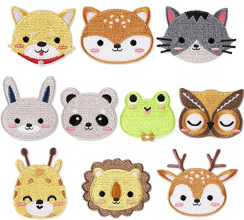 Opopark 10 Stück Flicken zum Aufbügeln Kinder, Bügelflicken Kinder Patches Bügelbilder für Textilien T-shirt Jeans Kleidung Taschen