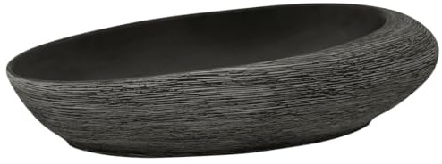 vidaXL Handfat grå och svart oval 59x40x14 cm keramik