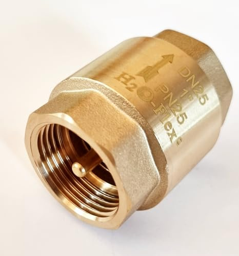 H2O-Flex® DN32 Rückschlagventil 1 1/4 komplett aus Messing, bis zu 90°C, 25bar kurze Baulänge