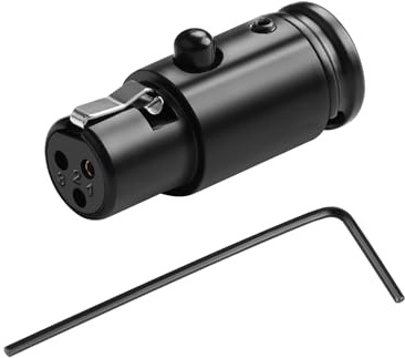 QIANRENON Conector de soldadura compacto de 3 pines, mini XLR, chapado en oro, 3 pines, conector mini XLR hembra ajustable, ángulo recto de 90°, adaptador soldado para cable de 1,5 mm y 3 mm, con