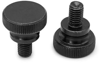 Cilky Vis à métal Lot de 2 vis moletées Noires à épaulement en Acier au Carbone M10(M10*40)