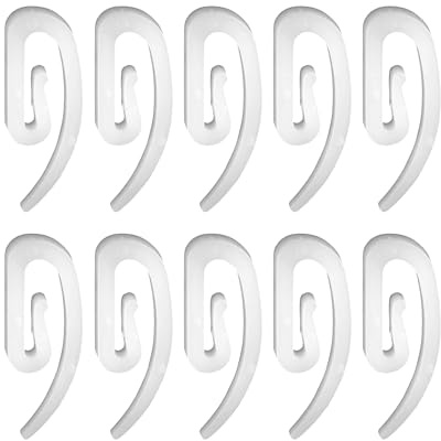 cyclingcolors 10x Überklipshaken Haken Gardinenhaken Faltenlegehaken aus Kunststoff Weiß für Türvorhang Fenstervorhang Tür Zuhause Caravaning Wohnmobil, 10x28mm