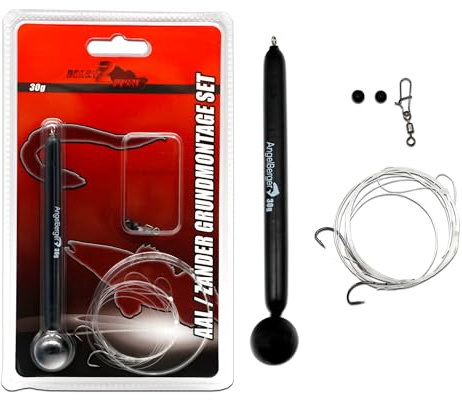 Angel-Berger Aal - Zander Grundmontage Set Ready2Fish Angelset Stand Up Montage Wurm Köderfisch Stehaufbleimontage