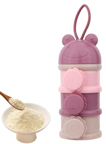 Dispensador de polvo para bebés, recipiente de viaje de fórmula en polvo - Dispensador de alimentación Caja de soporte de fórmula de 3 capas - Botella con mango de transporte, suministros para bebés,