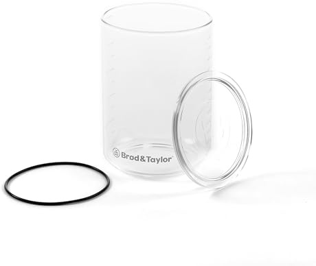 Brod & Taylor Sourdough Starter Jar (32oz) 100% Dishwasher Safe, Measurement Markings, Height Marker & Loose-Fitting Lid That Prevents Pressure Buildup (Durable Glass Jar, BPA-Free)