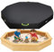Lyreh Copertura per Sabbiera Ottagonale, Tessuto Oxford 420D Antivento Antipolvere Copertura Sabbiera Impermeabile Esterni Protezione Sandbox per Bambini Protegge Sabbia Giocattoli, 214x198x23cm