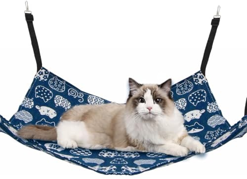 Gabbia per gatti con amaca, amaca per piccoli animali, amaca traspirante per gatti, per piccoli animali fino a 5 kg, adatta a gattini, cuccioli, furetti, conigli, ecc. (M)