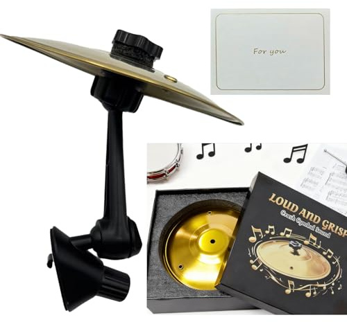 Scatola regalo auto a tamburo, mini cembalo per auto, design compatto, decorazione auto a tamburo, per tutti i tipi di veicoli batteristi, amanti della musica (Scatola regalo dorata)