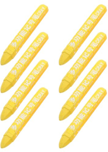 Didiseaon Yellow Tire Marker Pen 8Pcs Wax Chalk for Workshop Marking | Water Resistant, Fade Grease Comfortable Grip, Precise Application, for Tyre Shops, Conveyor Belts, Leather