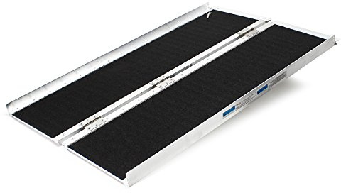 Wiltec Rampe pour Fauteuil Roulant – 1220 x 720 x 50 mm – capacité de Charge 270 kg – en Aluminium – Surface antidérapante – Rampe d'accès Pliable Mobile pour Chaise Roulante, Handicapé, PMR