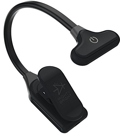 The Original Mighty Bright NuFlex Clip On Book Light Reading Light, Warm Eye Care LEDs, Super Flexible, Durable, Dimmable, Perfect for Kids, Bookworms, Read in Bed, Use Batteries or Micro USB (Black)