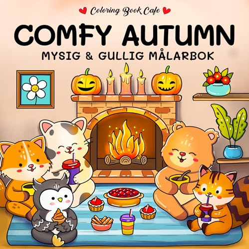 Comfy Autumn. Mysig och gullig Cozy Coloring målarbok från Coloring Book Cafe