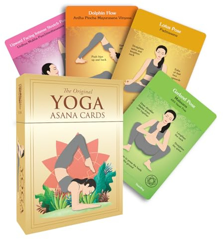 The Original Yoga Asana Cards - Workout Deck with 120+ Poses - Sequencing with Sanskrit Tails and Names for Beginners and Teachers - Gift