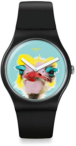Swatch Unisex Erwachsene Analog Quarz Uhr mit Silikon Armband SUOB159