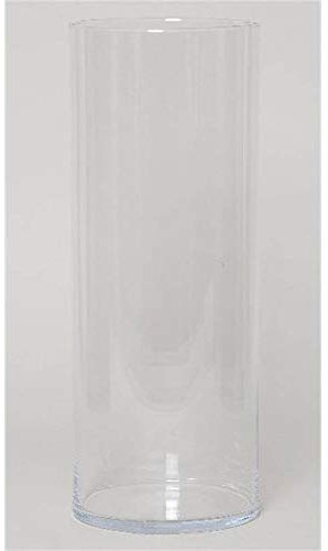 INNA-Glas Vaso da Pavimento Sansa, cilindrico/Rotondo, Trasparente, 50cm, Ø19cm - Vaso di Vetro/Vaso da Fiori