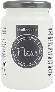 FLEUR DESIGNER'S PAINT Snow White pintura efecto tiza extra mate ideal para pintar cualquier superficie como madera-porcelana-vidrio-plástico etc. - 330 ml -