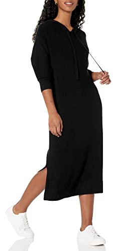 The Drop Women's Claudia Cuddle Hoodie Midi Dress, Black, S