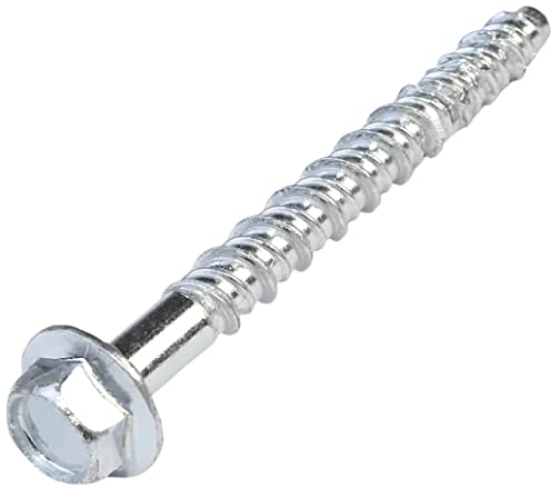 AERZETIX - C57351 - Set mit 10 Betonschrauben mit sechskantkopf mit ansatz/kragen Ø6.6x60 mm - direkte befestigung ohne dübel - für 8 mm sechskantschlüssel - stahl - für renovierungsarbeiten am bau