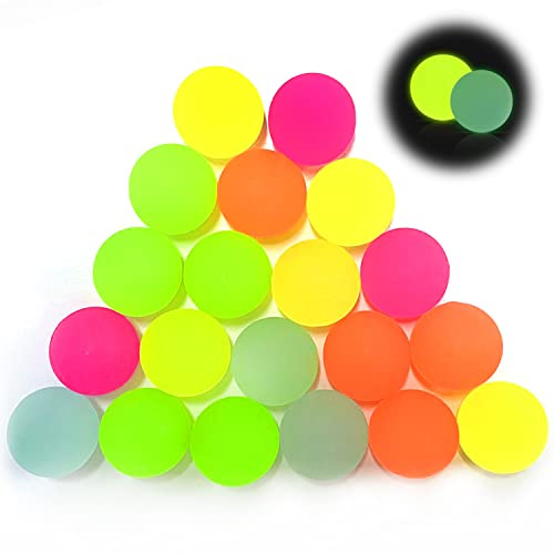 ZWZNBL 20 lysande hoppbollar, barnleksaks-gummibollar, fluorescerande bollar som lyser på natten, perfekt present eller fest souvenir