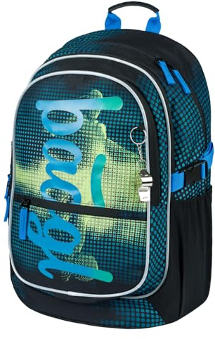 Baagl Schulrucksack für Jungen, Schulranzen für Kinder mit ergonomisch geformter Rücken, Brustgurt und reflektierende Elemente (Football Player)