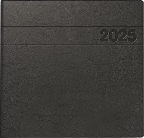 BRUNNEN Bokkalender modell 766 (2025), 2 sidor = 1 vecka, 210 × 205 mm, 144 sidor, skumfolieomslag, insida hård folie, svart