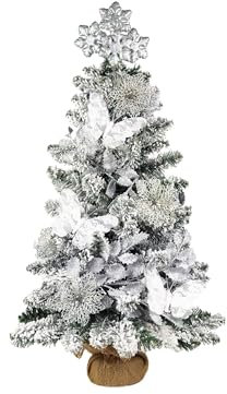 Geschmückter künstlicher Weihnachtsbaum WEIHNACHTSKARTE 60 cm mit LED-Beleuchtung IM Topf