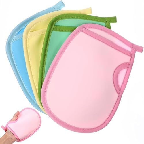 Lot de 4 gants exfoliants, gants de bain doux pour enfants, gants exfoliants coréens, gants de douche pour bébé, gants de bain doux, gant de bain exfoliant pour le corps, gant de toilette exfoliant