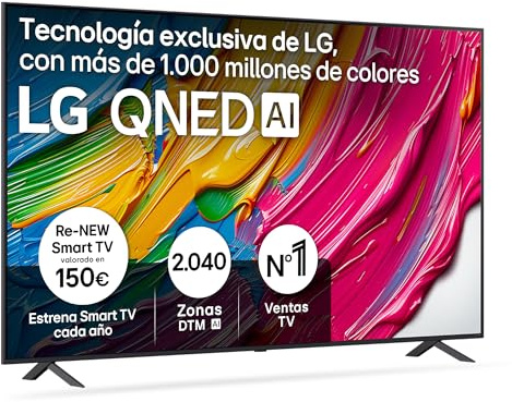 LG 86QNED80A6A - TV 86, 4K QNED EVO, Smart TV, WebOS 25, Procesador Potente e Inteligente, Super Upscaling, Dolby Dilgital Plus, Alexa/Google Assistant, Negro