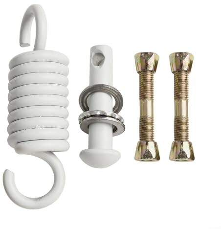 Gancio a molla in metallo resistente, connettore girevole per sedia sospesa, con cuscinetti silenziatori, accessorio per sedia a dondolo per interni ed esterni, portata 250 kg (bianco)