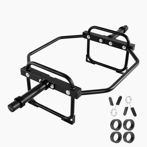 VEVOR Barra Sollevamento Pesi Esagonale 50 mm Capacità di Carico 240 kg, Attrezzatura per Sollevamento Pesi e Allenamento della Forza, Palestra Domestica per Squat, Nero