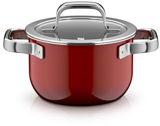 WMF Fusiontec Mineral Pro, Kochtopf mit Deckel, 16 cm, kratzfestes Material, kleiner Topf Induktion, für alle Herdarten geeignet, Made in Germany, Passion Red, 0519535290