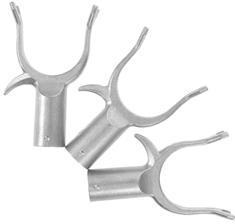 Homoyoyo 3 pezzi Teste Forcella in Alluminio per Asta Porta Abiti Accessori Balcone Resistenti e Sostituzione Rapida Supporto Robusto e Antideformazione per Bastoni Appendini Interno