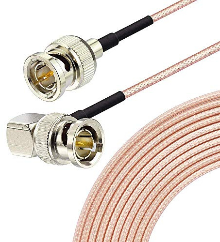 Superbat Thin BNC Male to Male Right Angle RG179 Cable 50cm Short HD 3G SDI Video Cable 75ohm for Blackmagic Camera SDI Converter/Recorder CCTV Monitor Audio Video System Supports 3G-SDI/HD-SDI/4K/8K