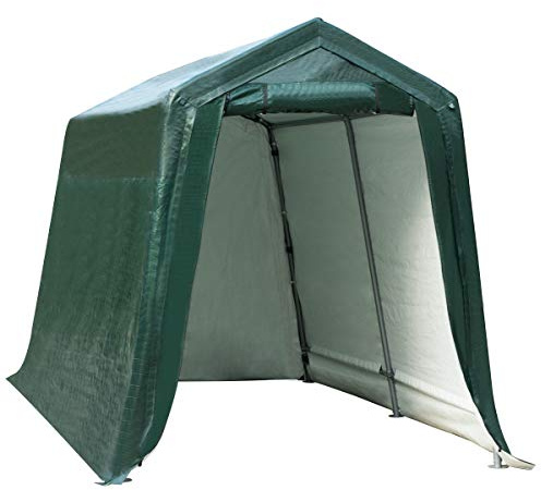 Tangkula 7 Ft x 12 Ft Outdoor Storage Shelter, Patio Storage Tent, Enclosed Carport Shed with All-Steel Metal Frame and Waterproof Ripstop Cover, Outdoor Garage Tent with Sidewalls